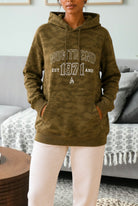 Ladies Now Trend Printed Hoody Top - Olive Shaded - StylePhase SA