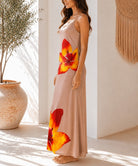 Ladies Nude Tropical Maxi Dress - StylePhase SA