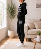 Ladies NYC Printed Fleece Tracksuit Set - Black - StylePhase SA