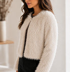 Ladies Oatmeal Textured Sherpa Jacket - StylePhase SA