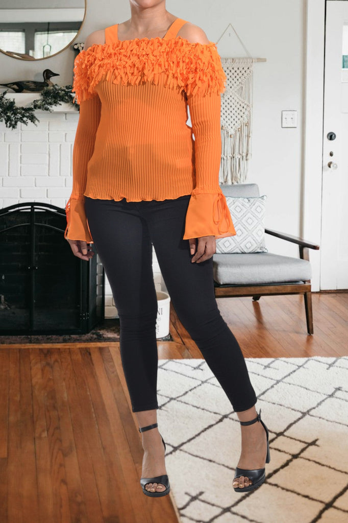 Ladies Off Shoulder Orange Top - StylePhase SA