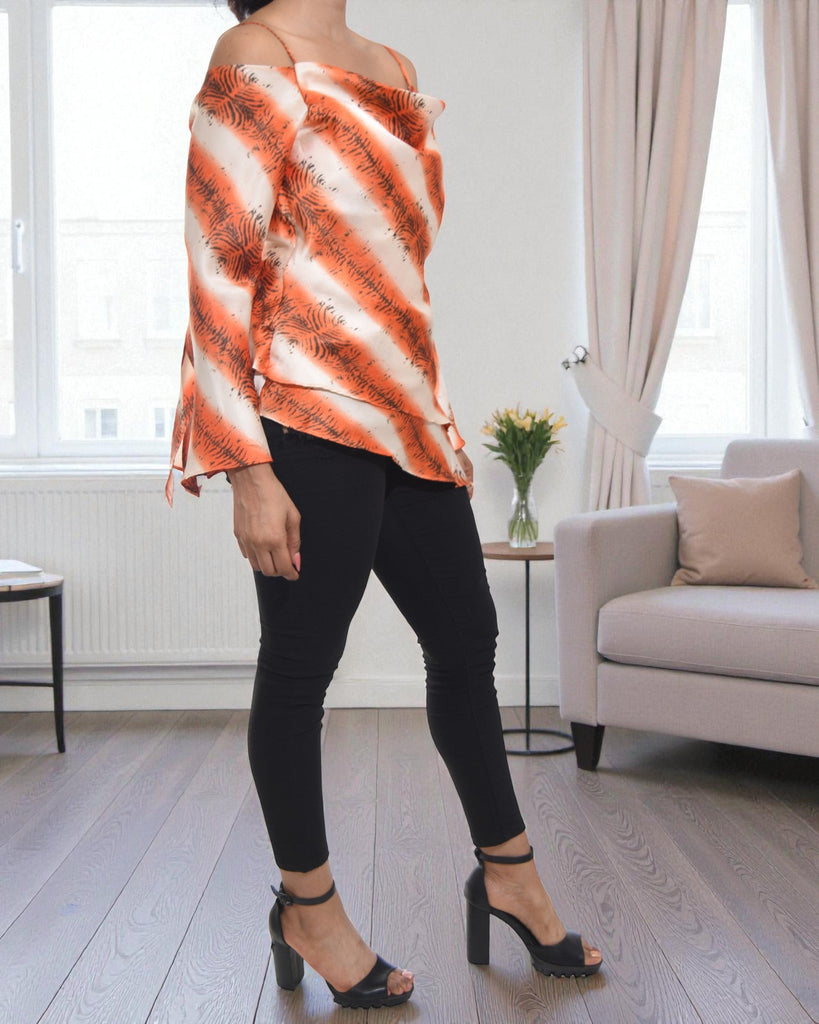 Ladies Off Shoulder Orange Top - StylePhase SA