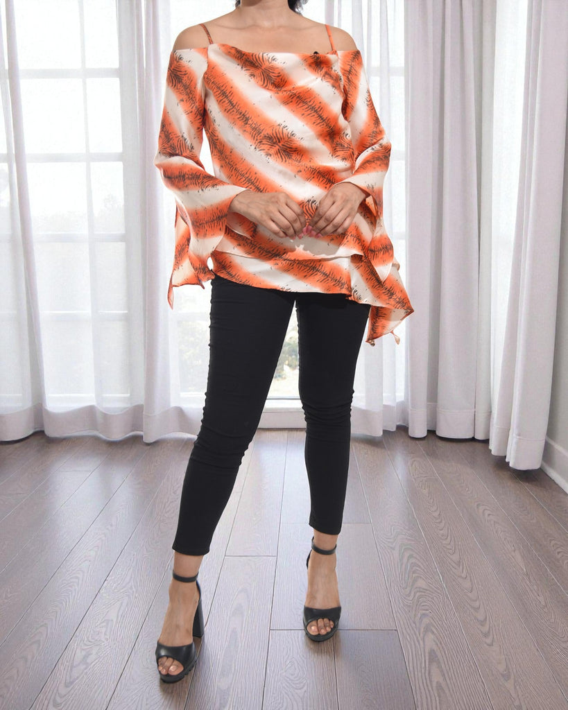 Ladies Off Shoulder Orange Top - StylePhase SA