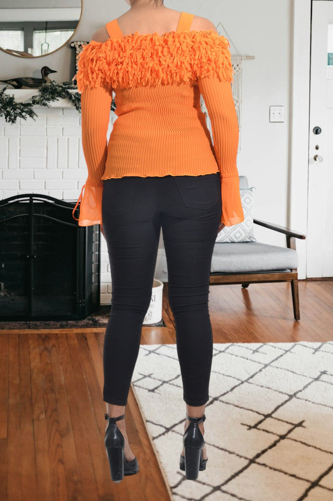 Ladies Off Shoulder Orange Top - StylePhase SA