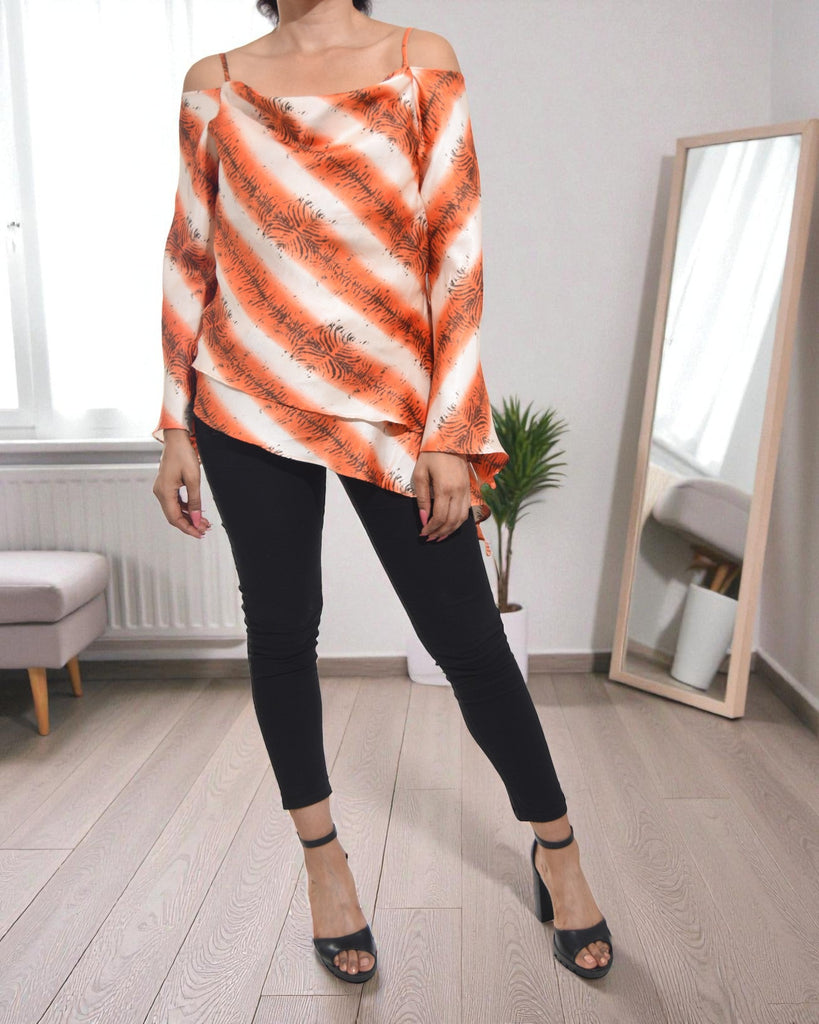 Ladies Off Shoulder Orange Top - StylePhase SA