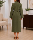 Ladies Olive Belted Peplum Midi Dress - StylePhase SA
