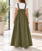 Ladies Olive Buckle Strap Side Pocket Maxi Dress - StylePhase SA