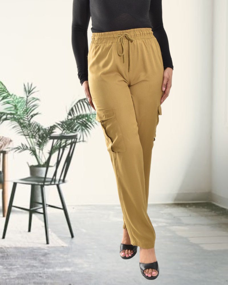 Ladies Olive Cargo Pants - StylePhase SA