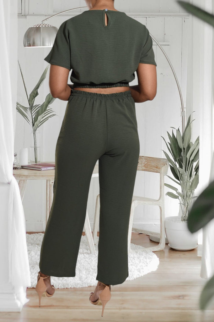 Ladies Olive Crop Set - StylePhase SA