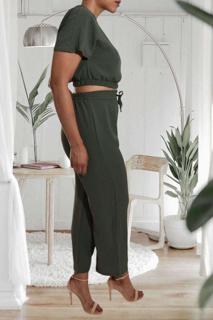 Ladies Olive Crop Set - StylePhase SA