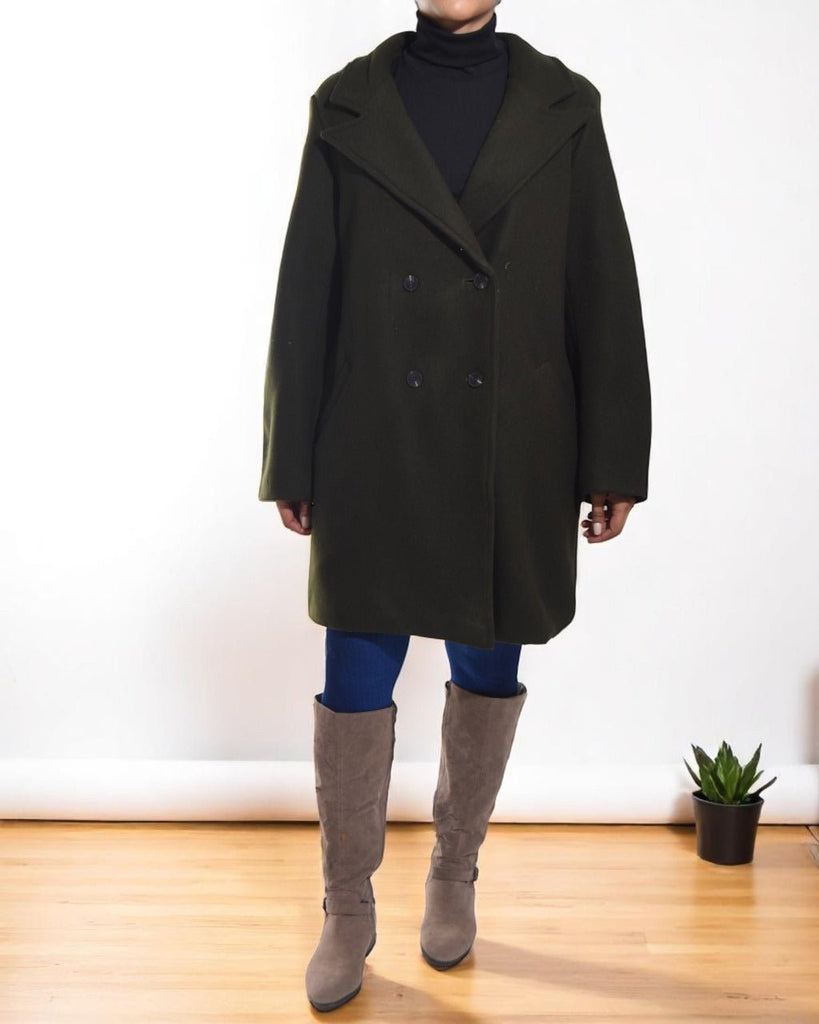 Ladies Olive Double Breast Coat - StylePhase SA