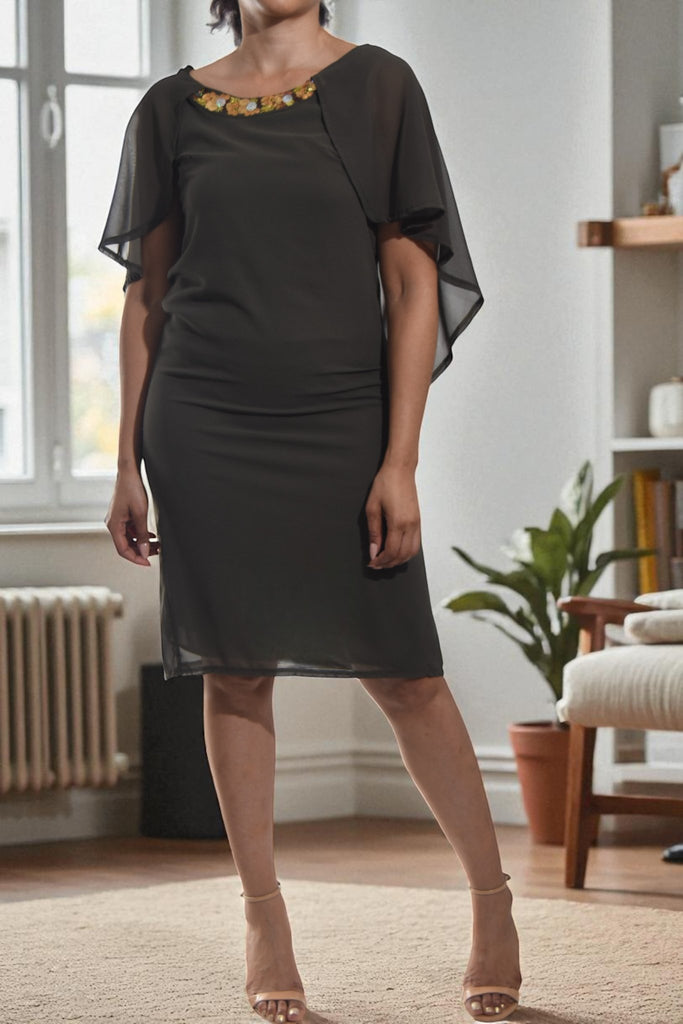 Ladies Olive Flutter Sleeve Dress - StylePhase SA