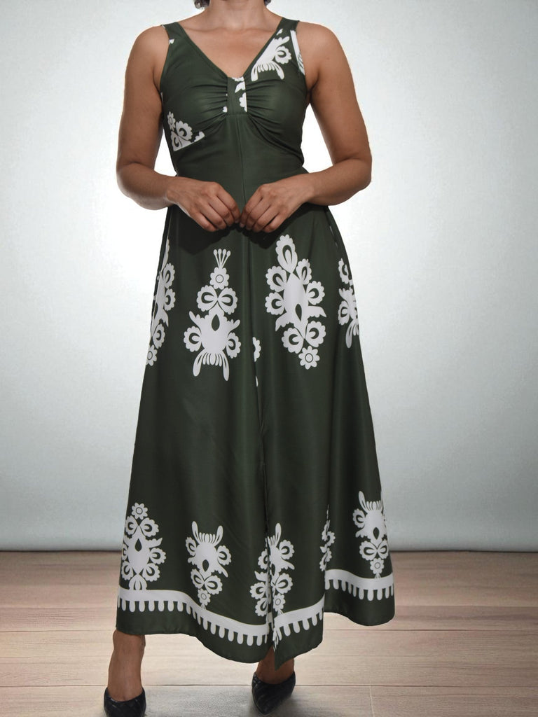 Ladies Olive Front Slit Dress - StylePhase SA