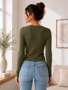 Ladies Olive Green Button Jersey - StylePhase SA