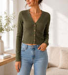 Ladies Olive Green Button Jersey - StylePhase SA