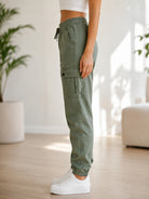 Ladies Olive Jogger Cargo Pants - StylePhase SA