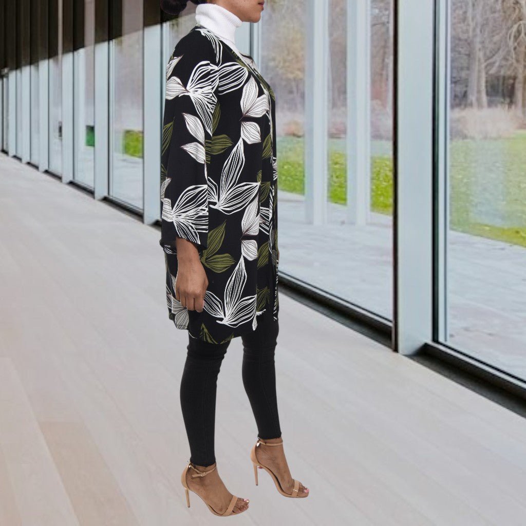 Ladies Olive Leaf Rayon Kimono - StylePhase SA
