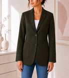 Ladies Olive Lined Slim Fit Blazer - StylePhase SA