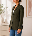 Ladies Olive Lined Slim Fit Blazer - StylePhase SA