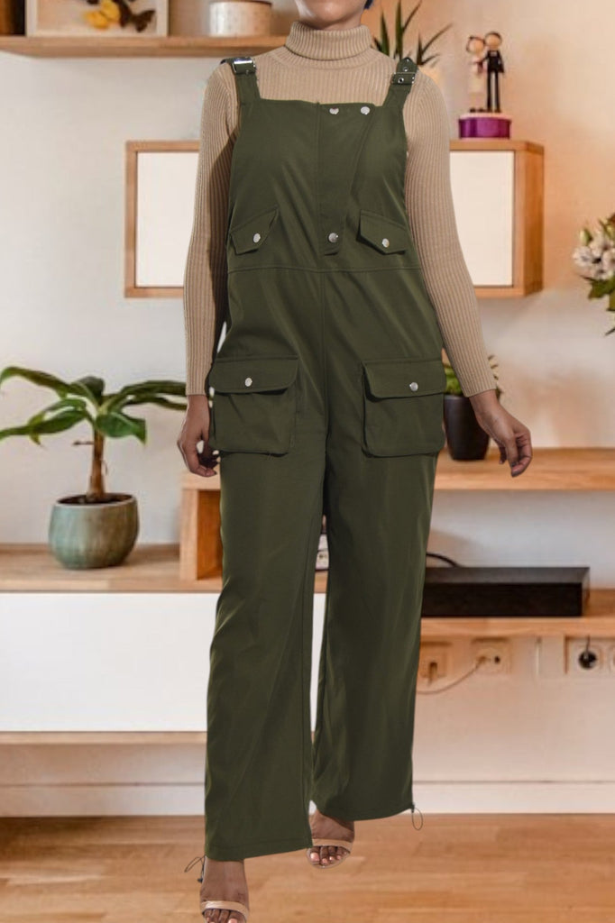 Ladies Olive Overall Jumpsuit - StylePhase SA