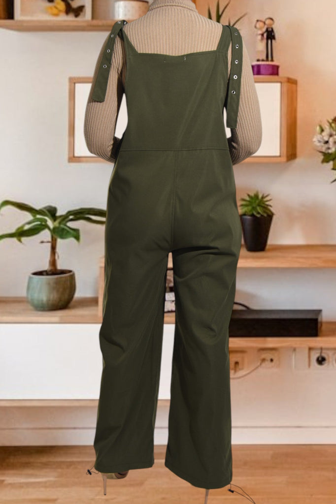 Ladies Olive Overall Jumpsuit - StylePhase SA