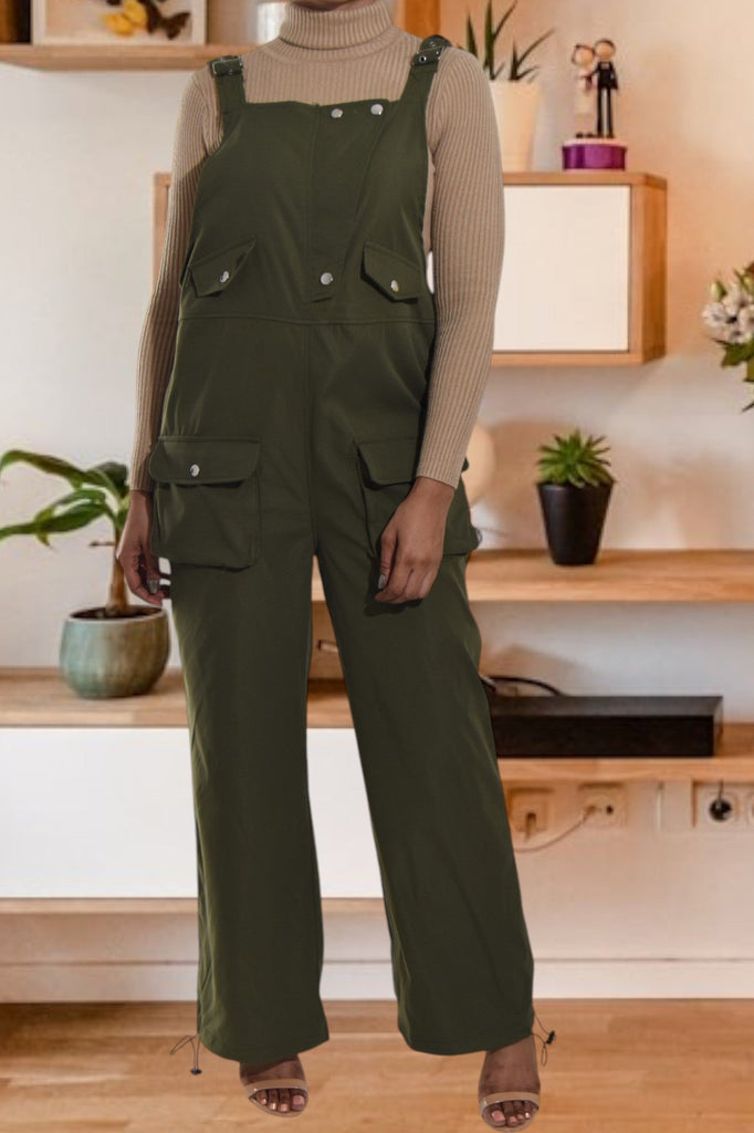 Ladies Olive Overall Jumpsuit - StylePhase SA