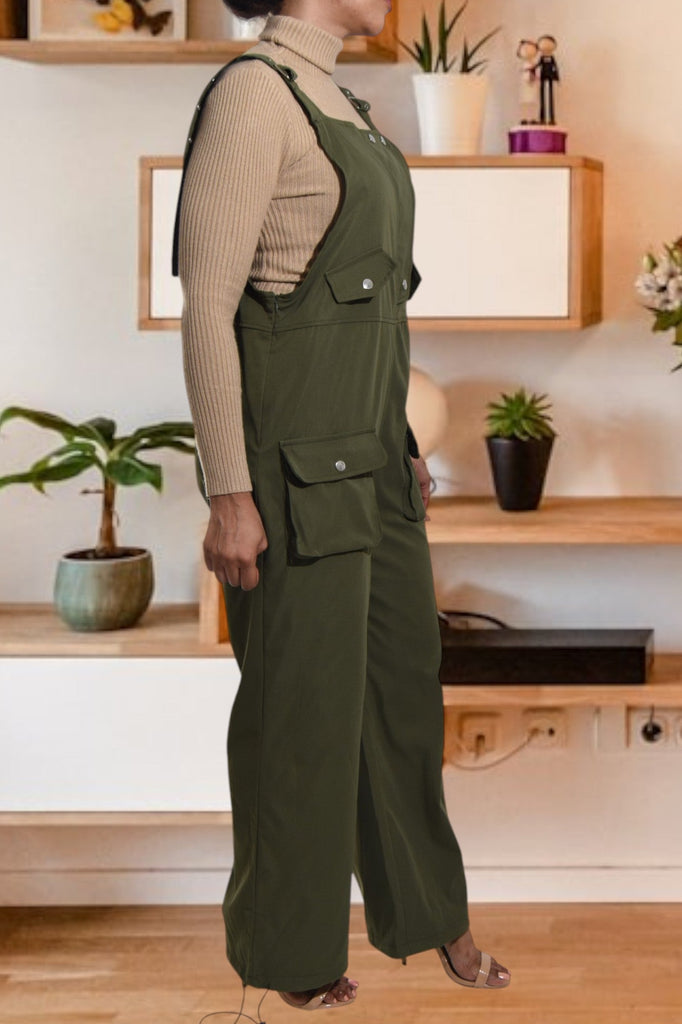 Ladies Olive Overall Jumpsuit - StylePhase SA