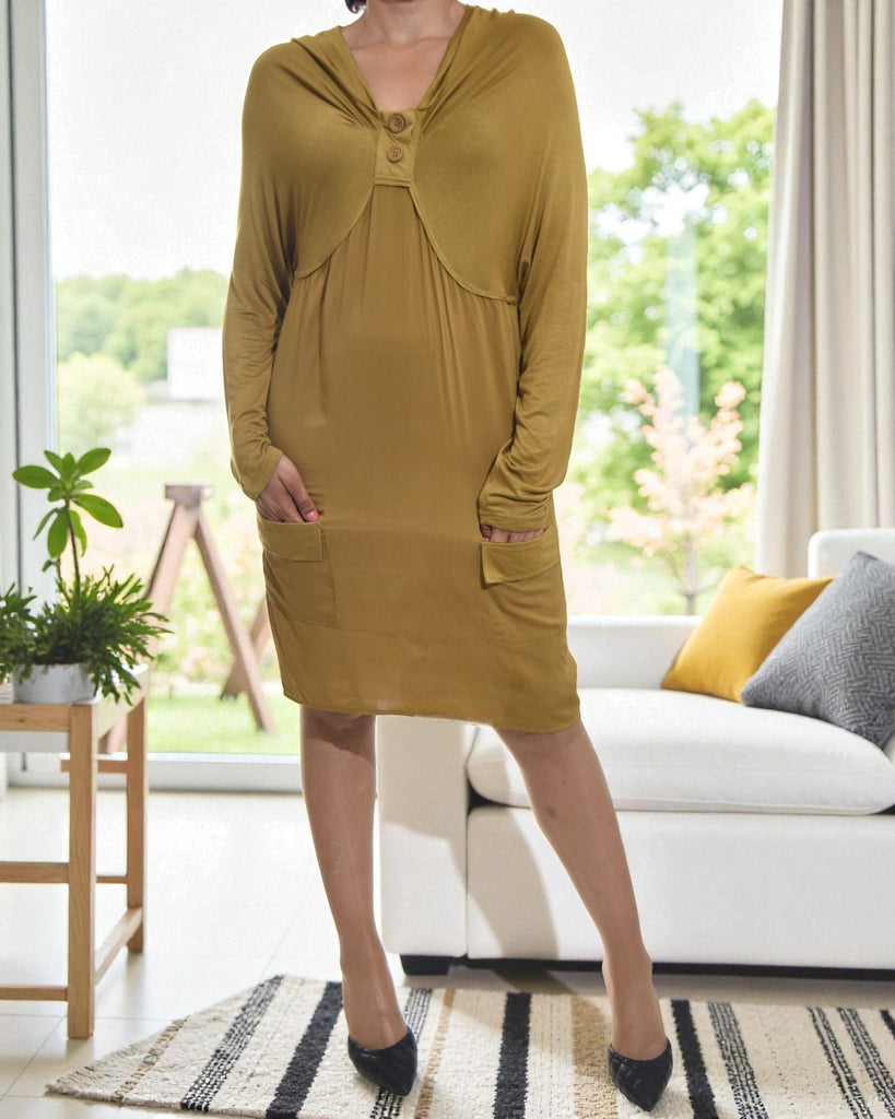 Ladies Olive Pocket Dress - StylePhase SA