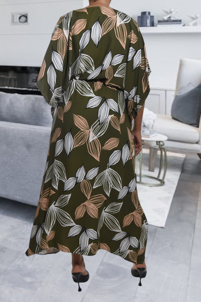 Ladies Olive Printed Kaftan - StylePhase SA