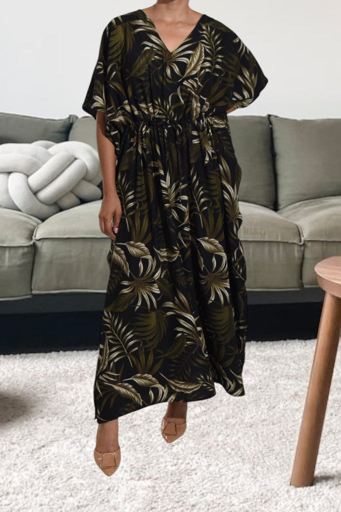 Ladies Olive Printed Kaftan - StylePhase SA