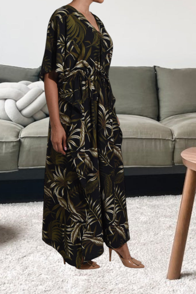 Ladies Olive Printed Kaftan - StylePhase SA