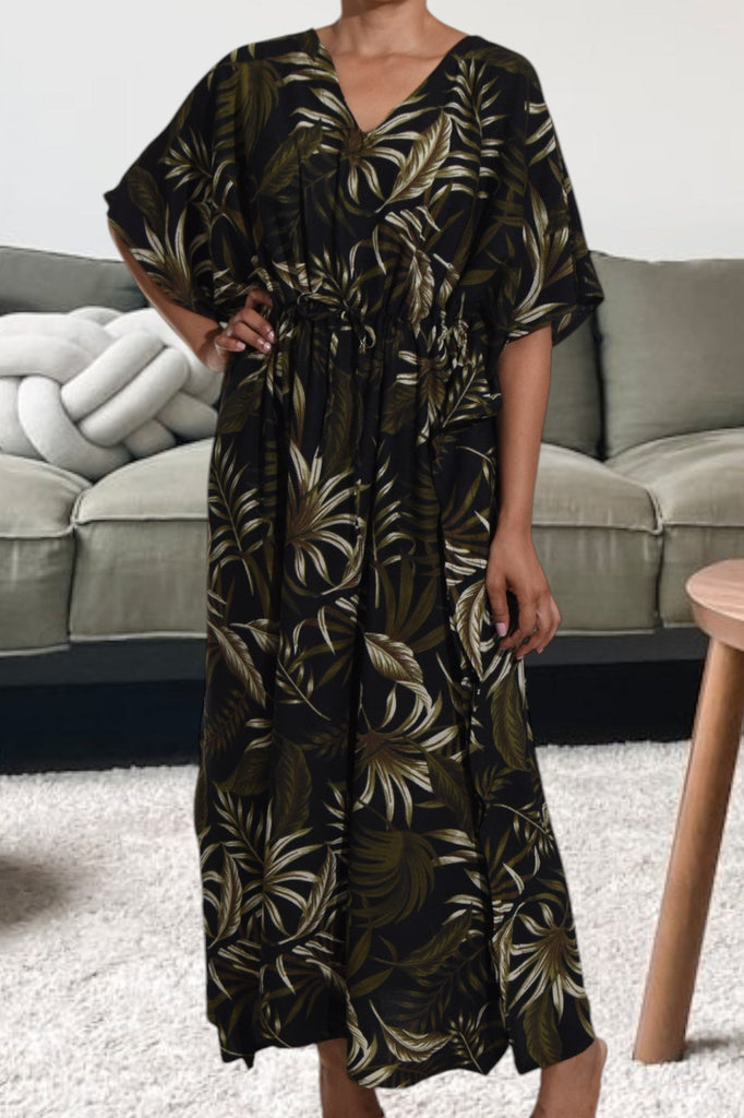 Ladies Olive Printed Kaftan - StylePhase SA