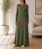 Ladies Olive Ribbed Knit Maxi Dress - StylePhase SA