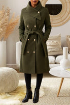 Ladies Olive Side Collar Coat - StylePhase SA