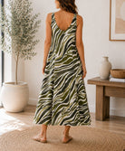 Ladies Olive V Neck Maxi Dress - StylePhase SA
