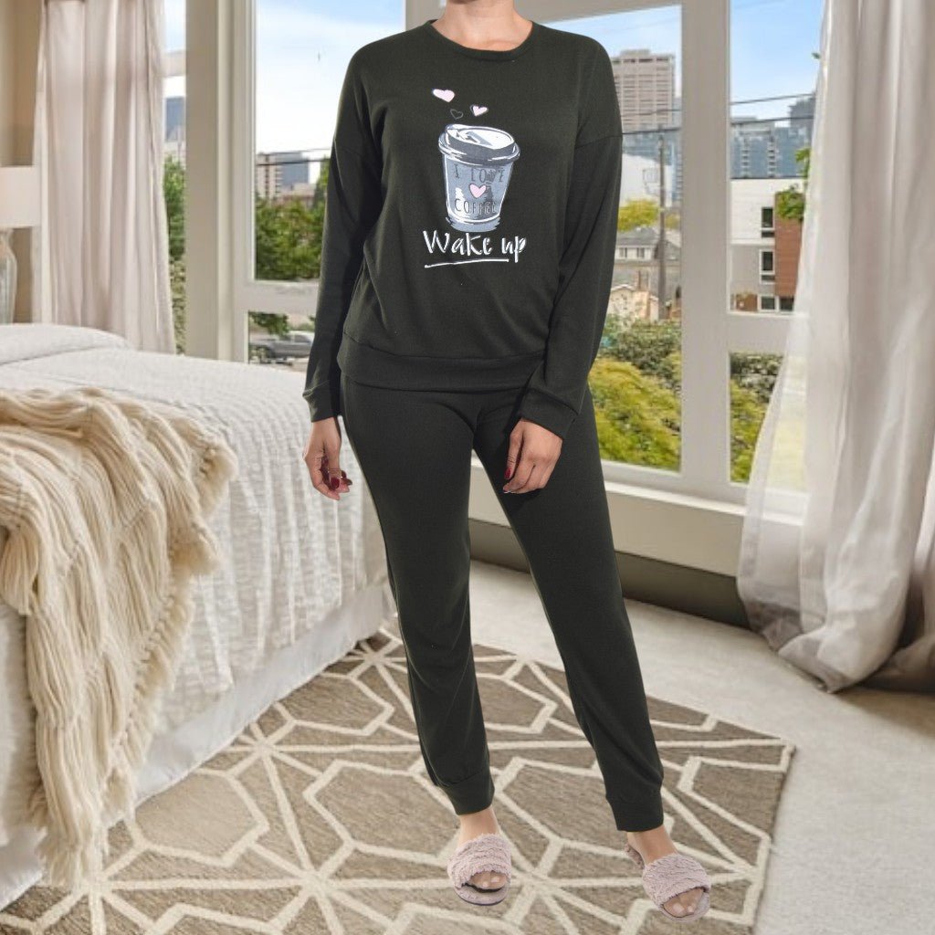 Ladies Olive Wake Up Pj Set - StylePhase SA
