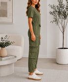 Ladies Olive Zip Back Jumpsuit - StylePhase SA