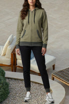 Ladies Olive Zip Waffle Jersey - StylePhase SA