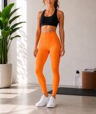 Ladies Orange Activewear Tights-Ribbed - StylePhase SA