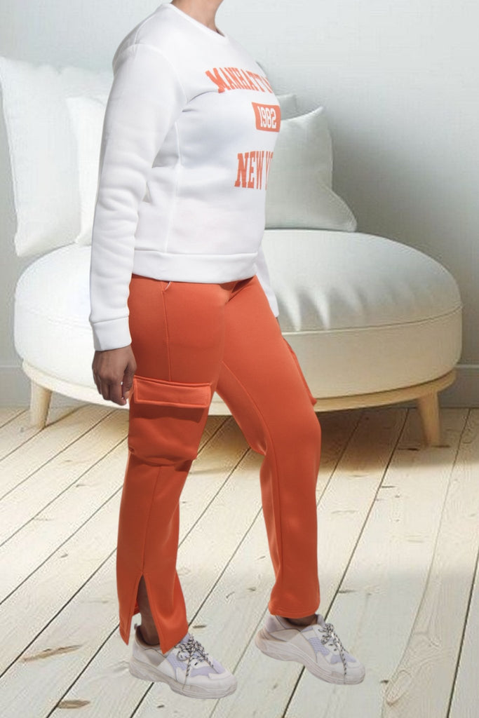 Ladies Orange Brushed Fleece Set - StylePhase SA