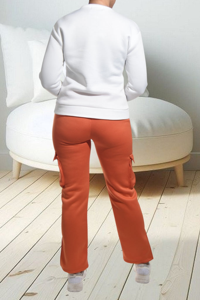 Ladies Orange Brushed Fleece Set - StylePhase SA