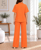 Ladies Orange Button Shirt Two-Piece Set - StylePhase SA
