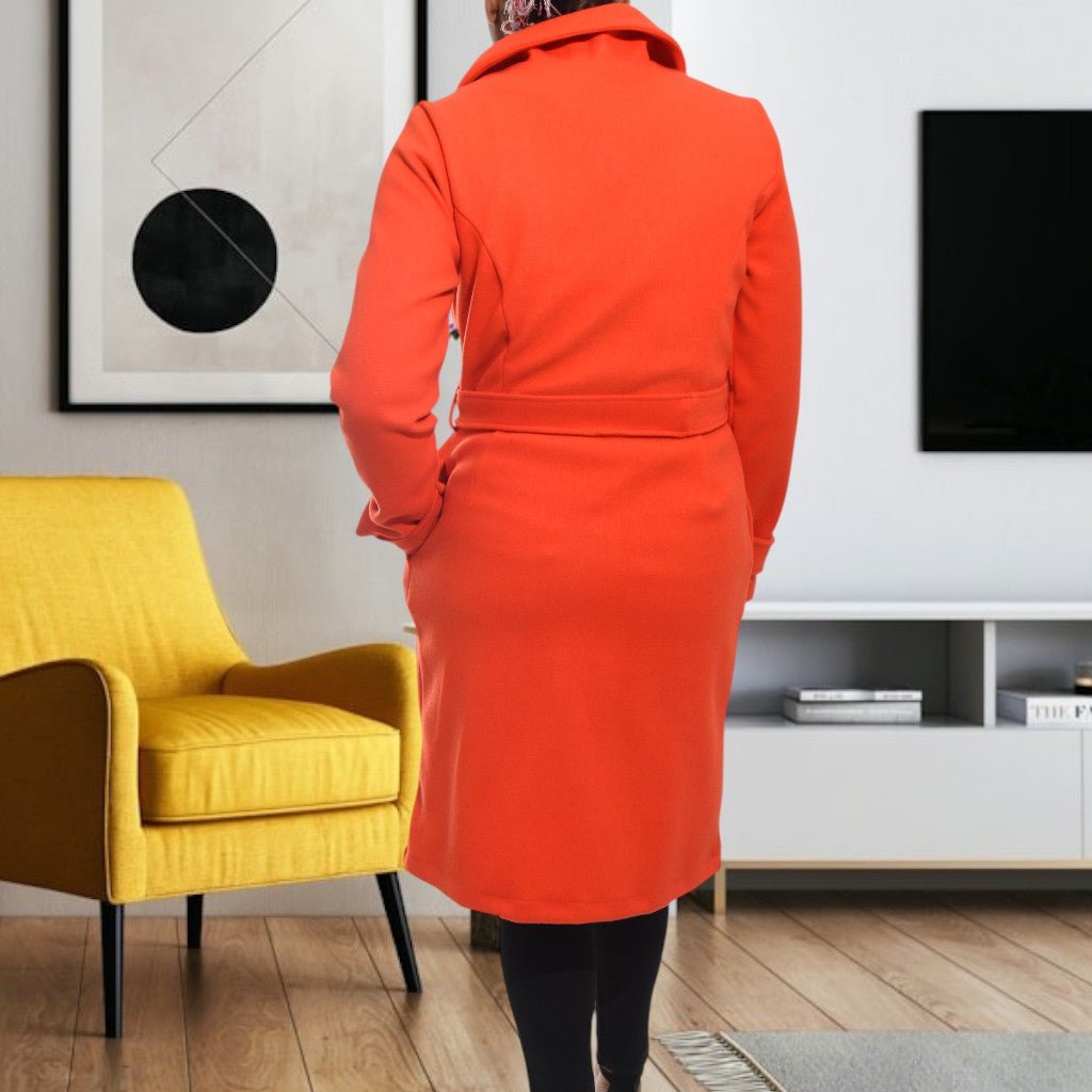 Ladies Orange Collar Coat - StylePhase SA