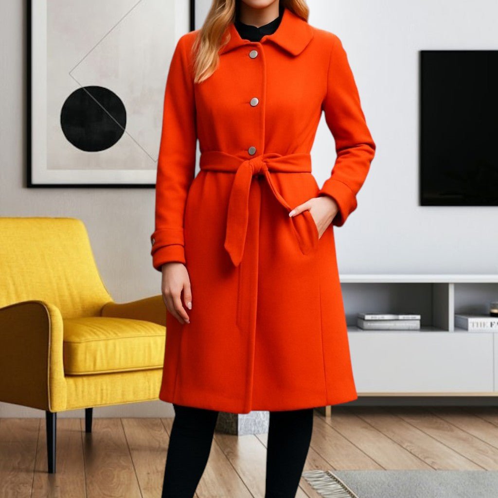 Ladies Orange Collar Coat - StylePhase SA