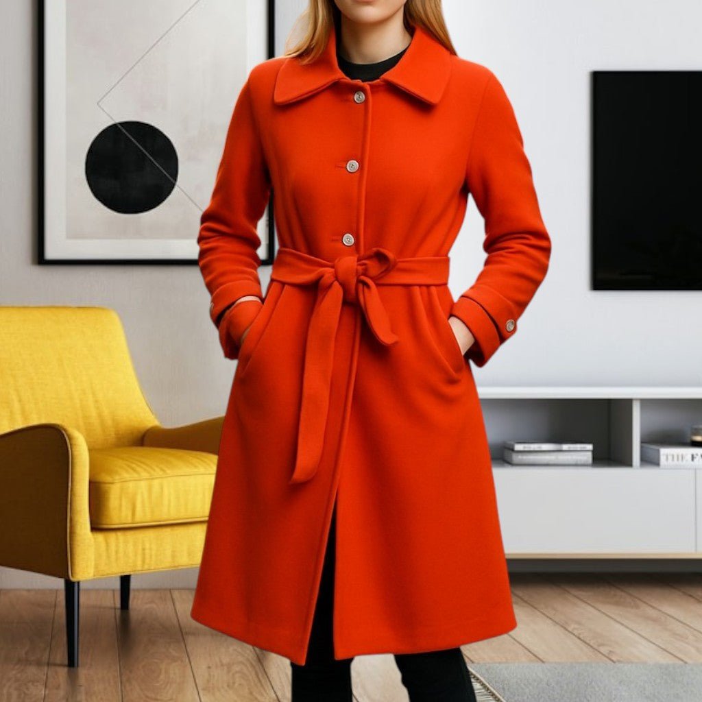 Ladies Orange Collar Coat - StylePhase SA