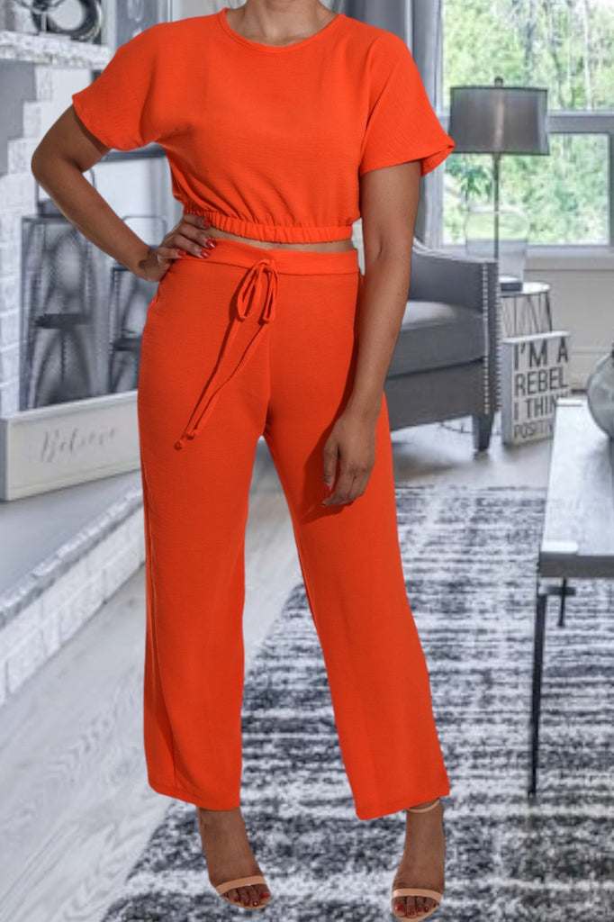 Ladies Orange Crop Set - StylePhase SA