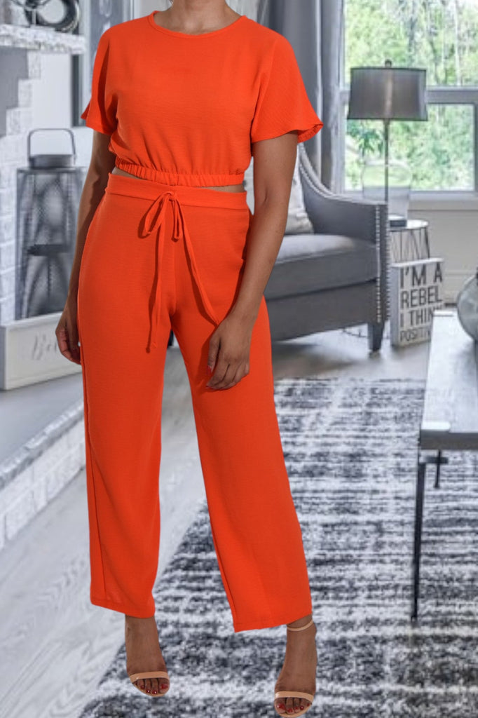 Ladies Orange Crop Set - StylePhase SA