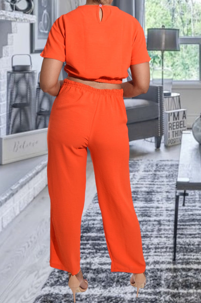 Ladies Orange Crop Set - StylePhase SA