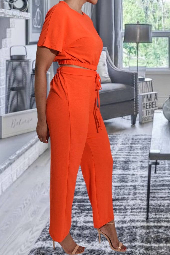 Ladies Orange Crop Set - StylePhase SA