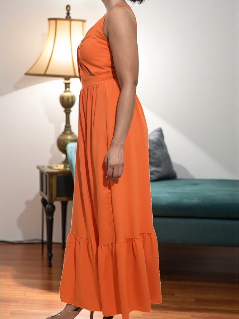 Ladies Orange Front Tie Dress - StylePhase SA